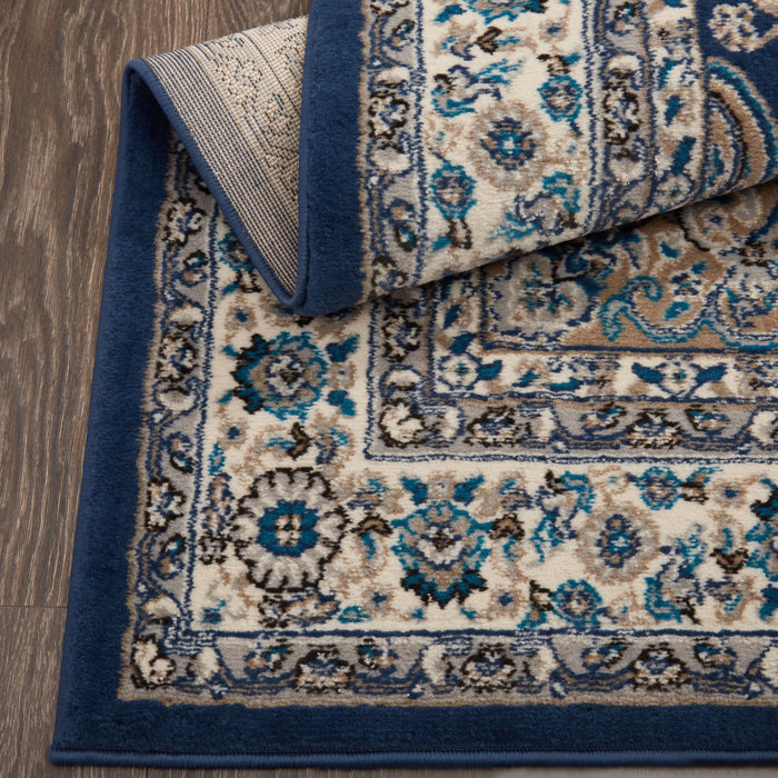 Andover Mills™ Mountview Performance Navy/Ivory/Beige Rug & Reviews Wayfair